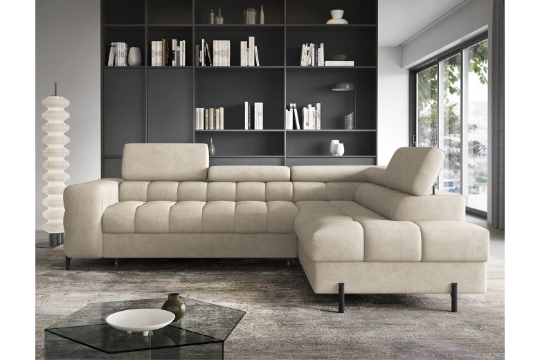 Corner sofa - Ferucce (Pull-out bed with storage box)