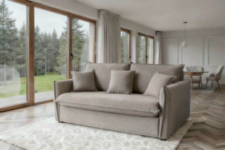 2 seat sofa - Sunny (grey) (Pull-out bed)