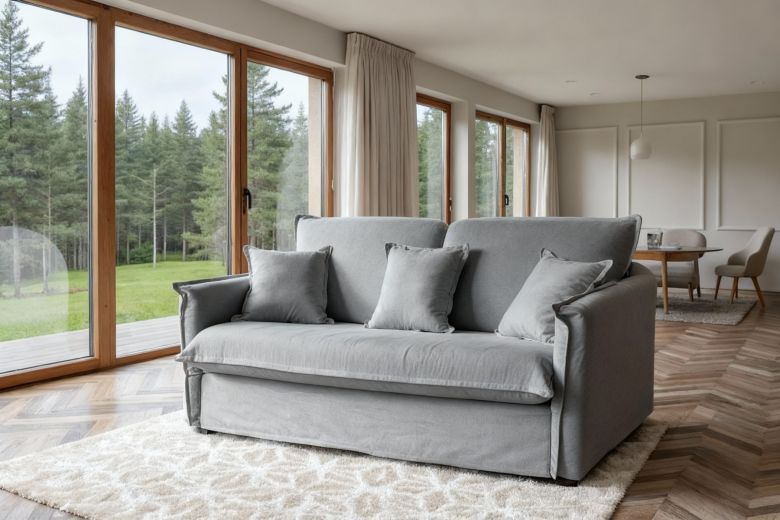 2 seat sofa - Sunny (grey) (Pull-out bed)