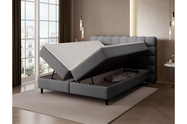 Boxspring bed 180x200 - Camma (Pull-out bed with storage box)