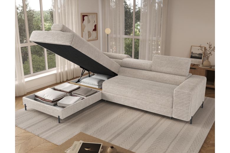 Corner sofa - Colesio (Pull-out bed with storage box)