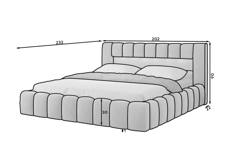 Kровать с обивкой - Bed Lamica, wooden frame, standard lift, bedding box (Pаскладной с ящиком для белья) Kровать с обивкой - Bed Lamica, wooden frame, standard lift, bedding box (Pаскладной с ящиком для белья)