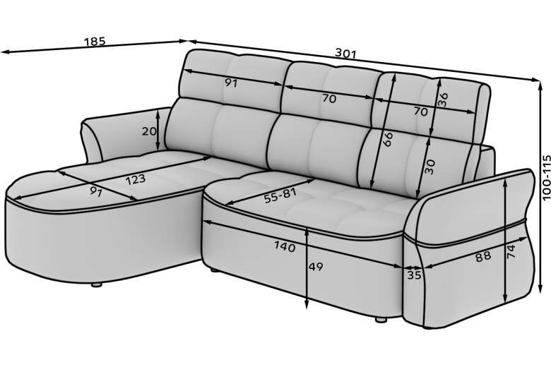 Corner sofa - Beneth (Pull-out bed with storage box) Corner sofa - Beneth (Pull-out bed with storage box)