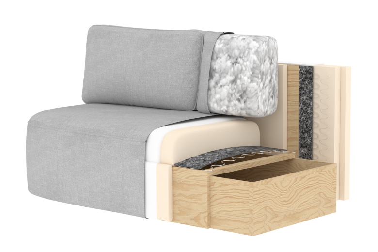 Sofa+bed - Lilana (Pull-out bed with storage box)
