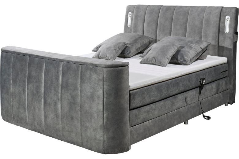 Boxspring bed 180x200 - Dallas - includes motorized TV mount suitable for TVs up to 40 inches
