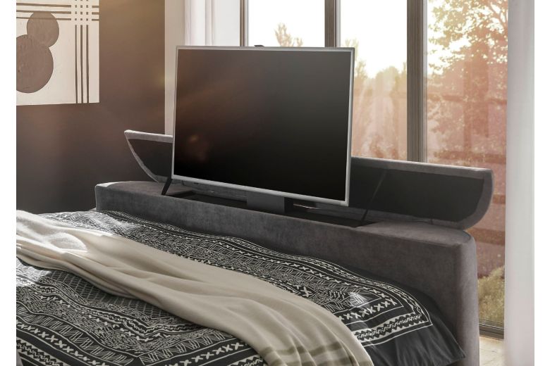 Boxspring bed 180x200 - Dallas - includes motorized TV mount suitable for TVs up to 40 inches