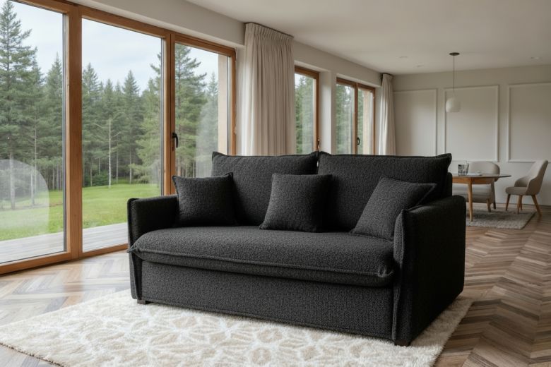 2 seat sofa - Sunny (dark grey) (Pull-out bed)