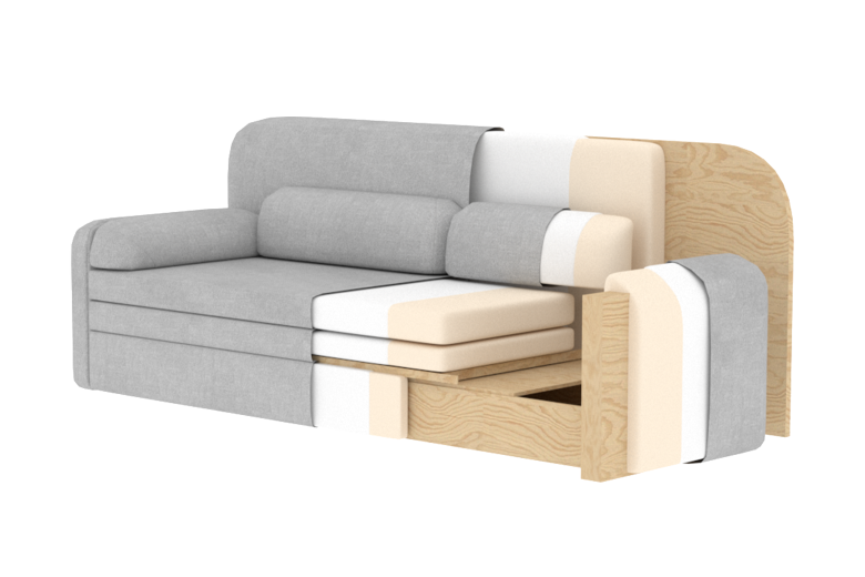 Sofa+bed - Elioss (Pull-out bed with storage box) Sofa+bed - Elioss (Pull-out bed with storage box)