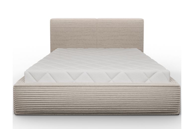 Upholstered bed - Bed Pesillo metal frame, gas lift, storage container (Pull-out bed with storage box)