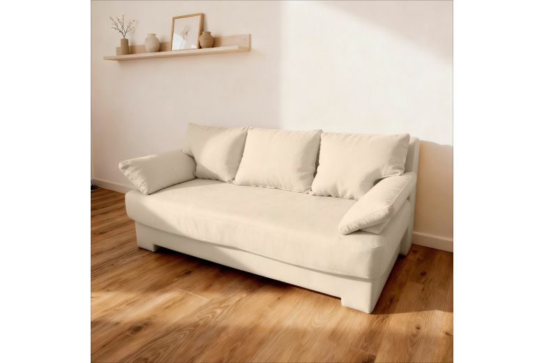 3 seat sofa - Dino (cream) (Pull-out bed with storage box)
