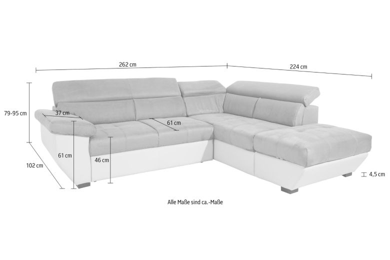 Corner sofa - Speedway ar pufu with footstool (Pull-out with storage box)