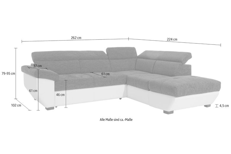 Corner sofa - Speedway ar pufu with footstool (Pull-out with storage box)