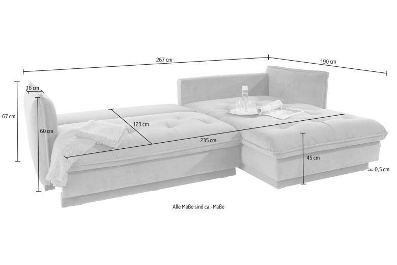 Corner sofa - Palladio (Pull-out with storage box)
