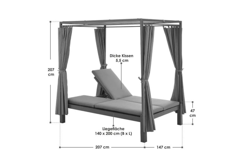 Outdoor Double Sun Lounger - Crete