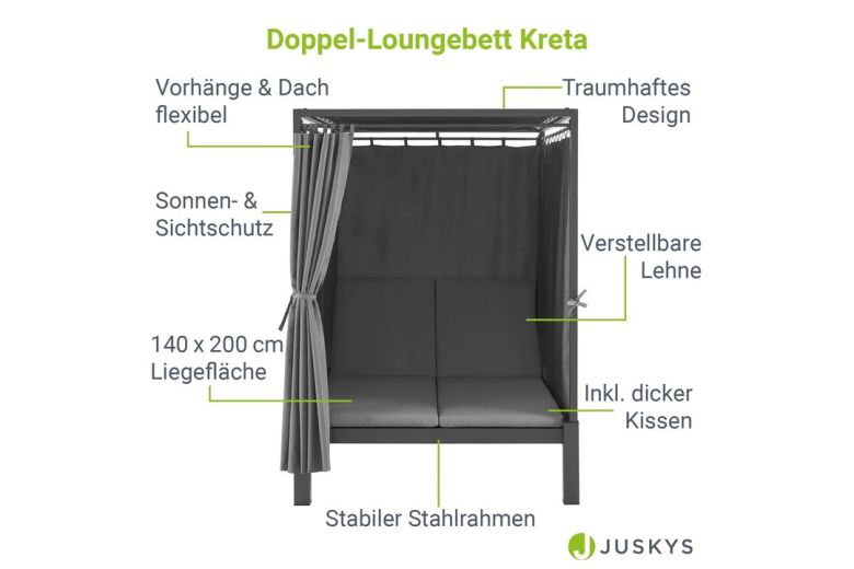 Outdoor Double Sun Lounger - Crete