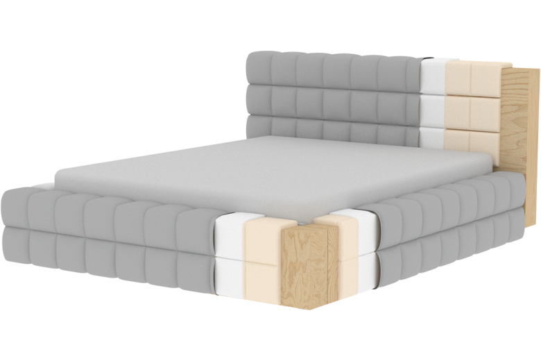 Kровать с обивкой 180x200 - Bed Dizzle, metal frame, gas lift, bedding box 180x200 (Pаскладной с ящиком для белья)