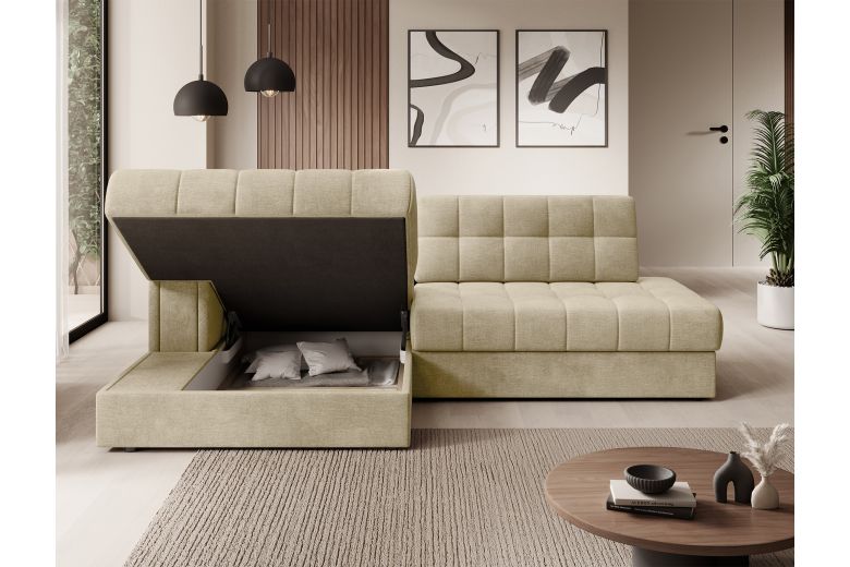 Corner sofa - Blezalt (Pull-out bed with storage box)