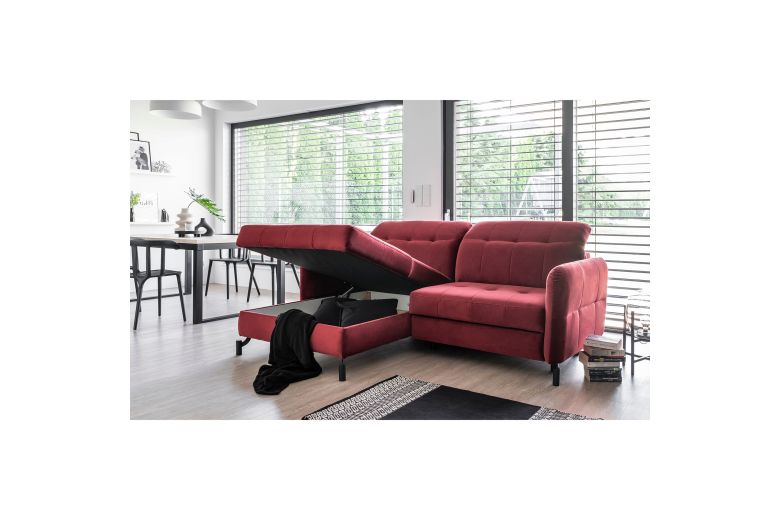 Corner sofa - Lorelle (Pull-out bed with storage box)