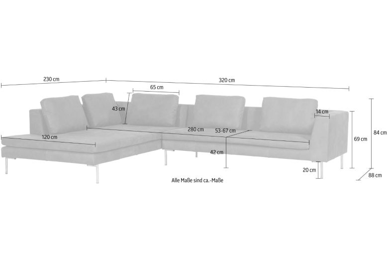 Leather corner sofa - Ellena