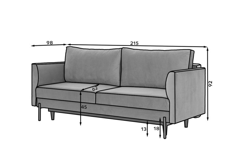 Sofa+bed - Revi (Pull-out bed with storage box) Sofa+bed - Revi (Pull-out bed with storage box)