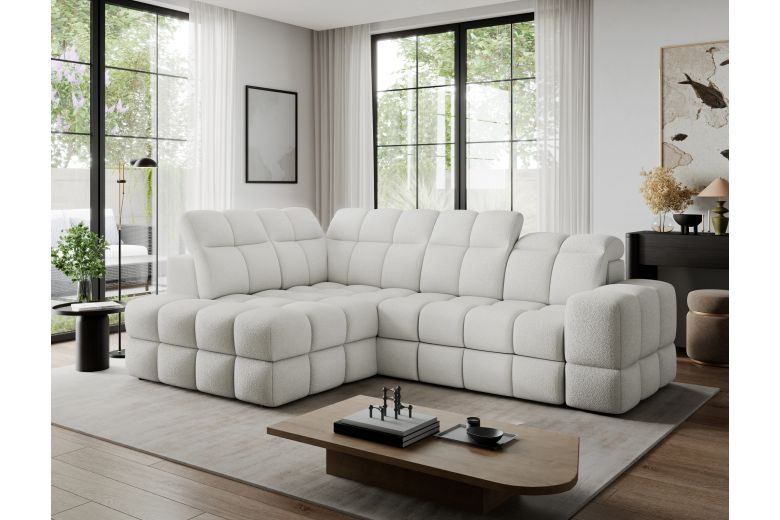 Bronon corner sofa with sleeping function and storage compartment