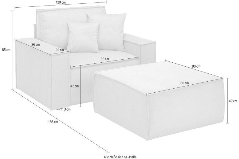 Chair - Finnley with a footstool