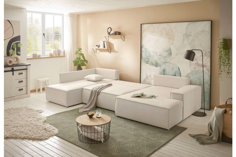U shape sofa - Sherwood (Pull-out bed with storage box)