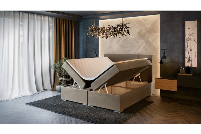 Boxspring bed 160x200 - Gaia (With storage box)