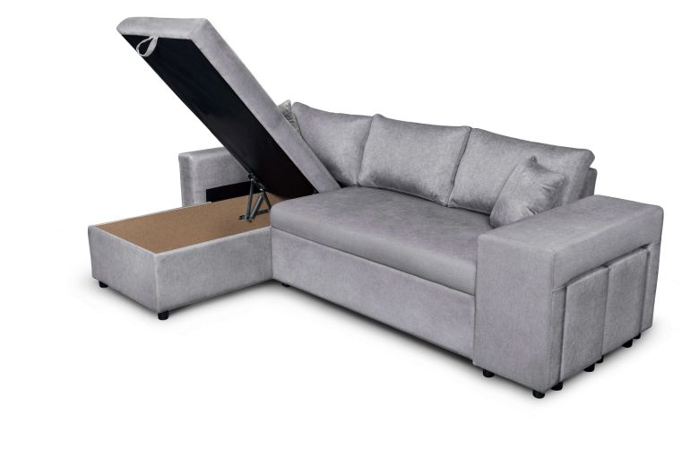 Corner sofa - Golf Plus with footstool (Pull-out bed with storage box)