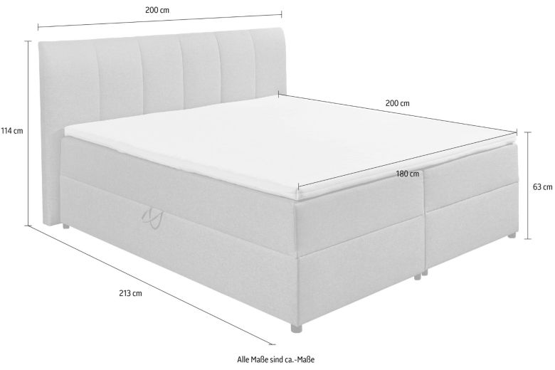 Boxspring bed 180x200 - Granada (With storage box)