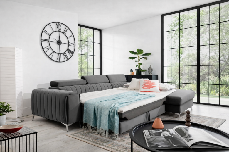 Угловой диван - Grayson (Pаскладной с ящиком для белья)