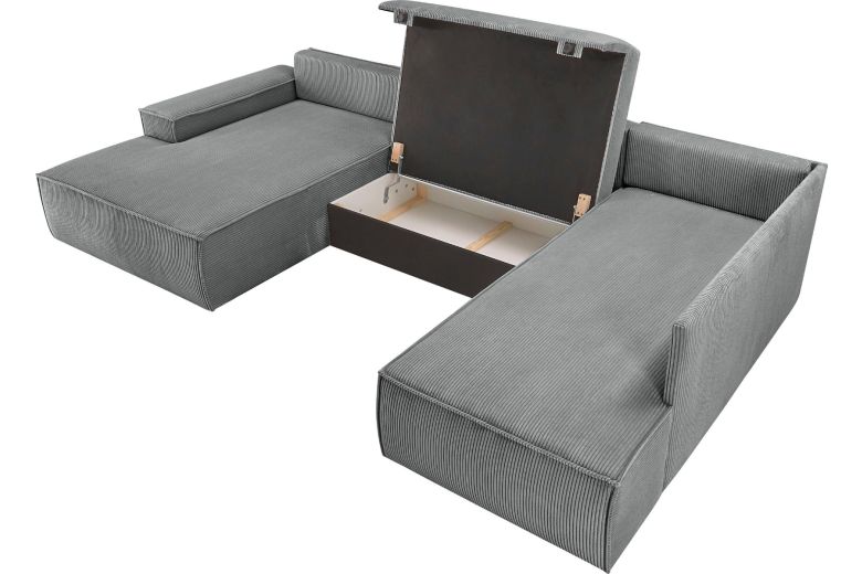 U shape sofa - Sherwood (Pull-out bed with storage box)