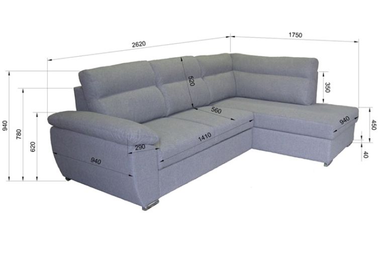 Corner sofa - Kendal III (Pull-out bed with storage box)