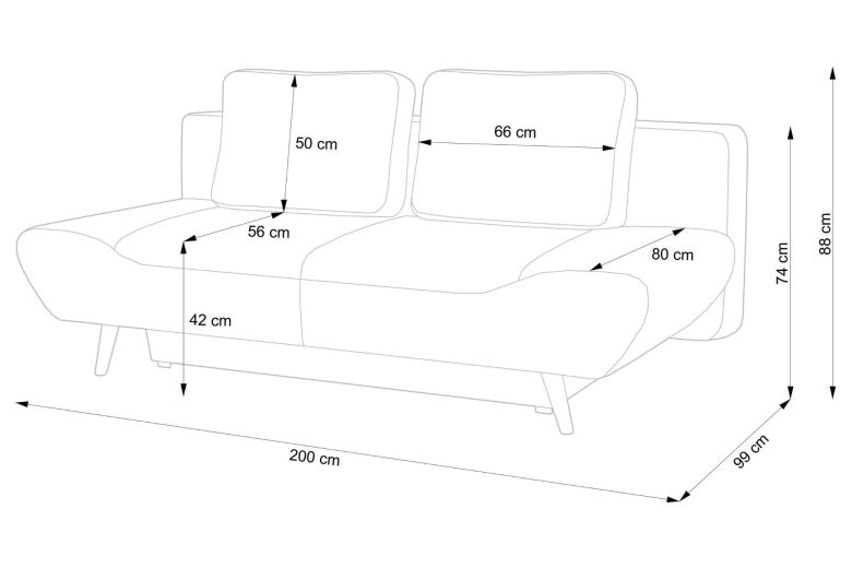 3 seat sofa - Kiruna (Pull-out bed with storage box)