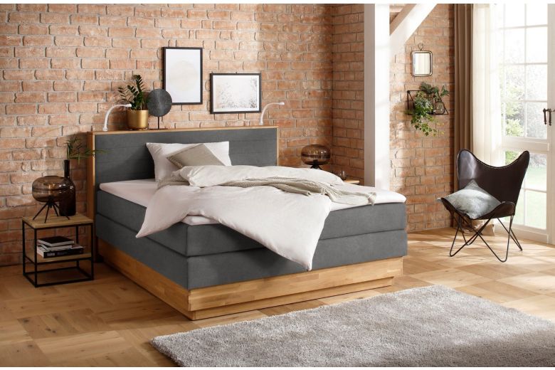 Upholstered bed 180x200 - Cavan ar LED (With storage box)