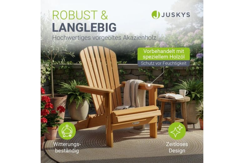 Outdoor Recliner Chair - Korfu (Acacia wood)