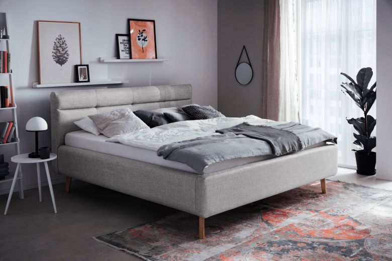 Upholstered bed 160x200 - Lotte with bed slat (With storage box)