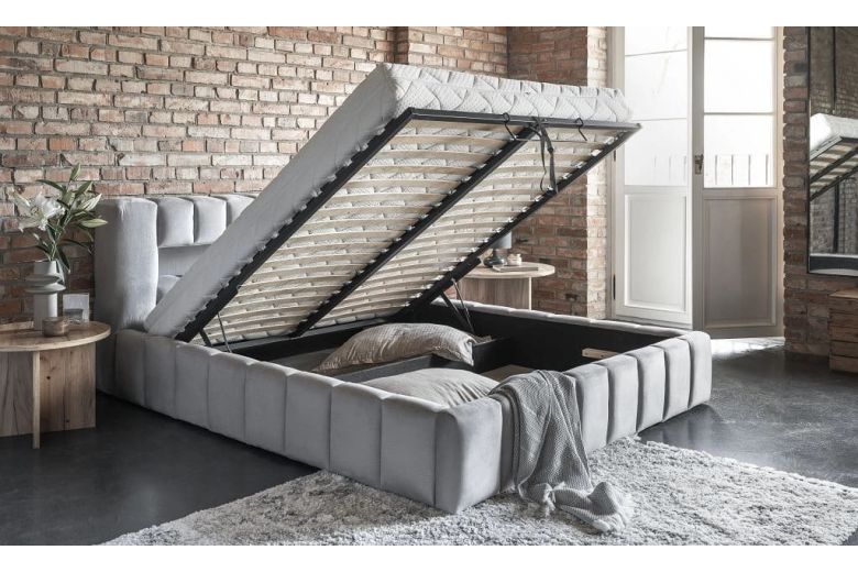 Upholstered bed 160x200 - Lamica (With storage box)