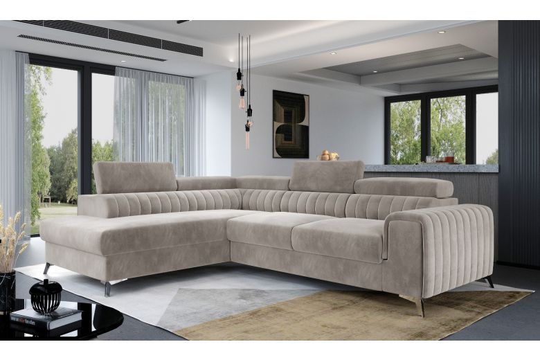 Corner sofa - Laurence (Pull-out bed with storage box)