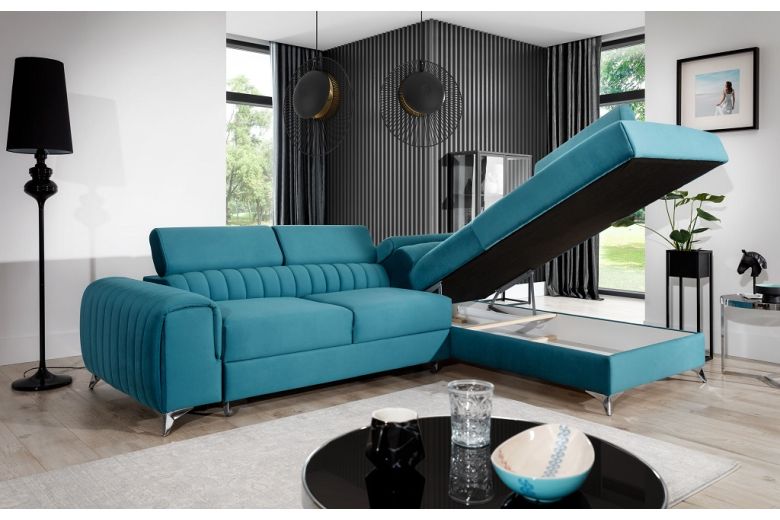 Corner sofa - Laurence (Pull-out bed with storage box)