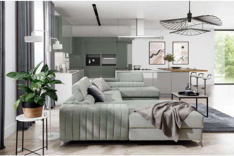 U shape sofa - Laurence (Pull-out bed with storage box)