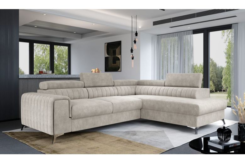 Corner sofa - Laurence (Pull-out bed with storage box)