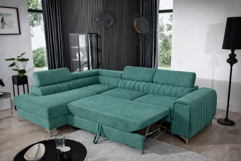 Угловой диван - Laurence (Pаскладной с ящиком для белья)