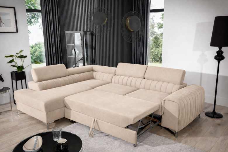 Угловой диван - Laurence (Pаскладной с ящиком для белья)