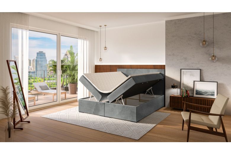 Boxspring bed 120x200 - Lemo (With storage box)