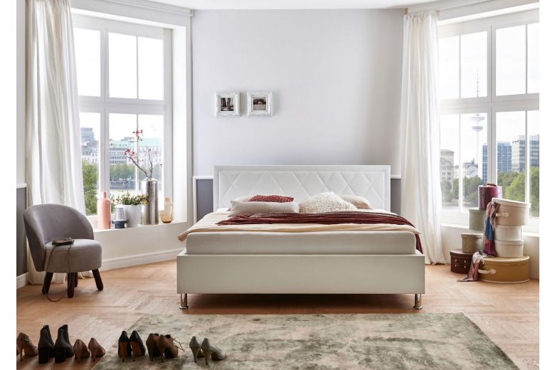 Upholstered bed 180x200 - Johanna ar matraci with bed slat (With storage box)