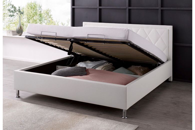 Upholstered bed 180x200 - Johanna ar matraci with bed slat (With storage box)