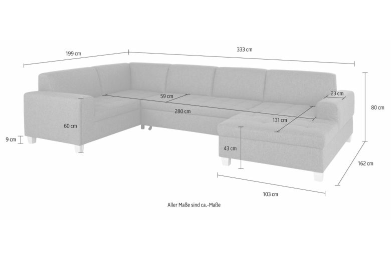 U shape sofa - Sugar-R (Pull-out with storage box)