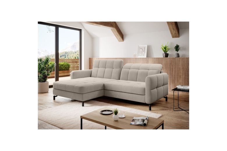 Corner sofa - Lorelle (Pull-out bed with storage box)
