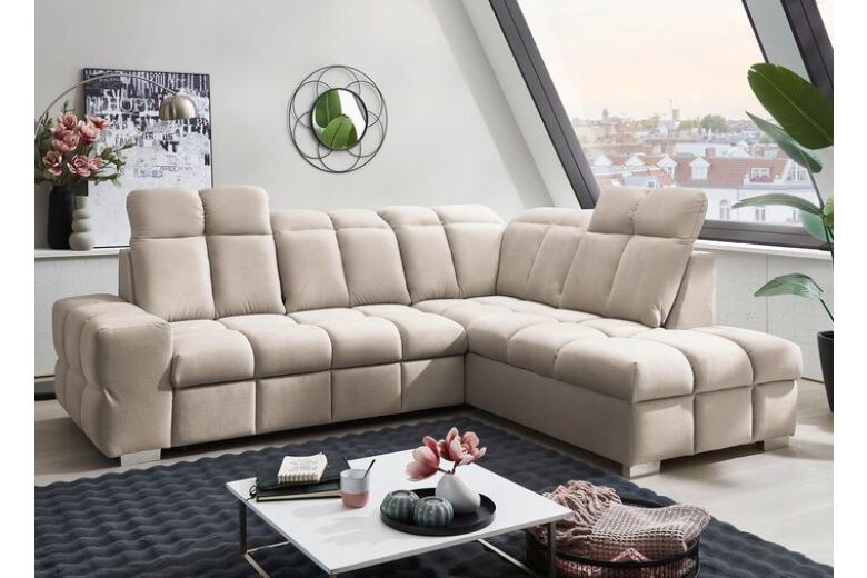 Угловой диван - Lucia (Pаскладной с ящиком для белья)